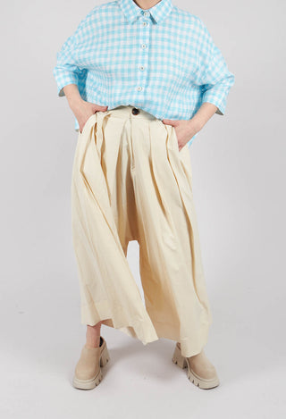 Pleat Front Trousers in Cream