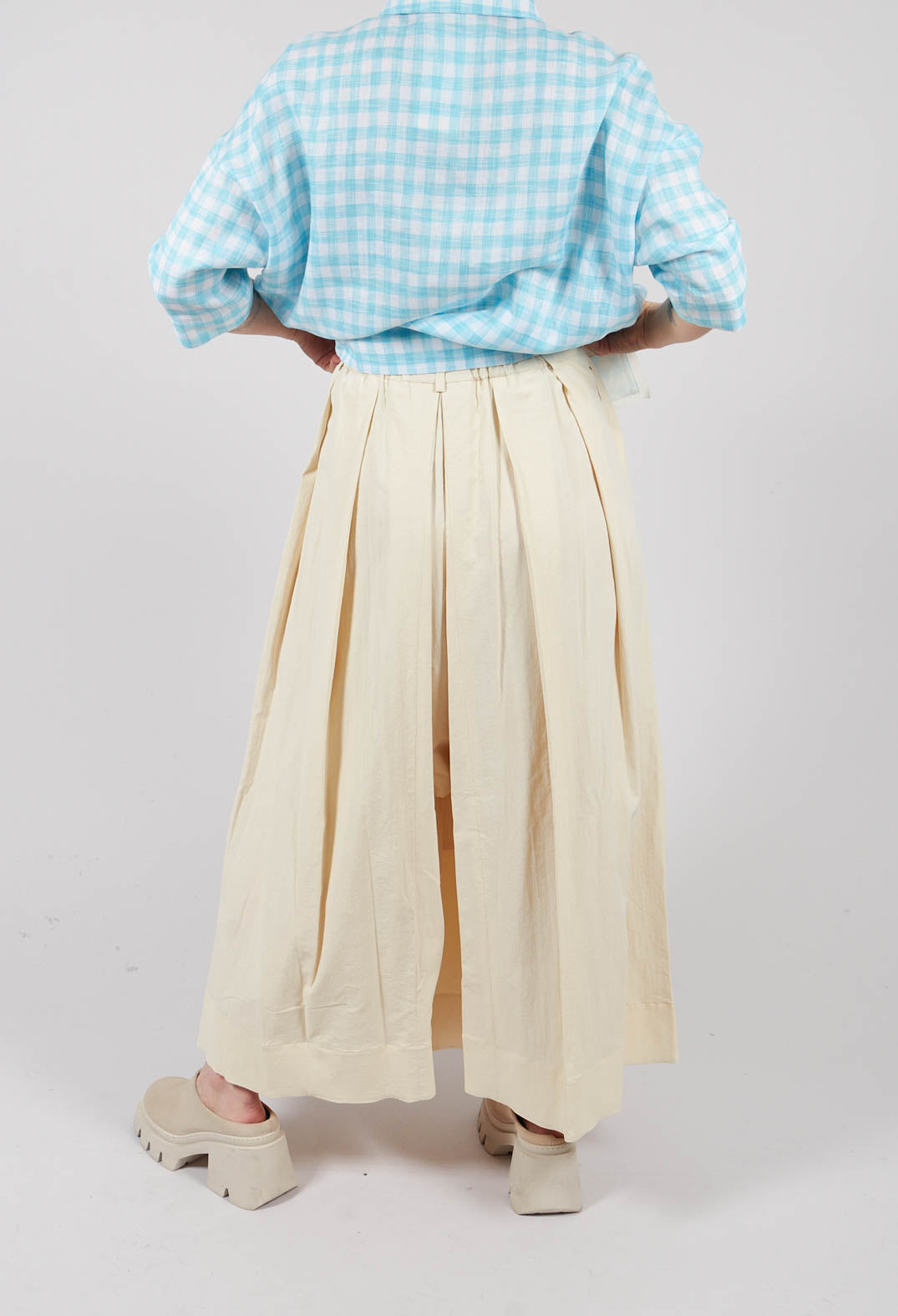 Pleat Front Trousers in Cream