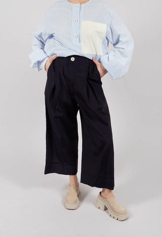 Ankle Hem Trousers in Blue