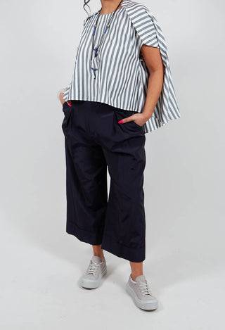 Ankle Hem Trousers in Blue