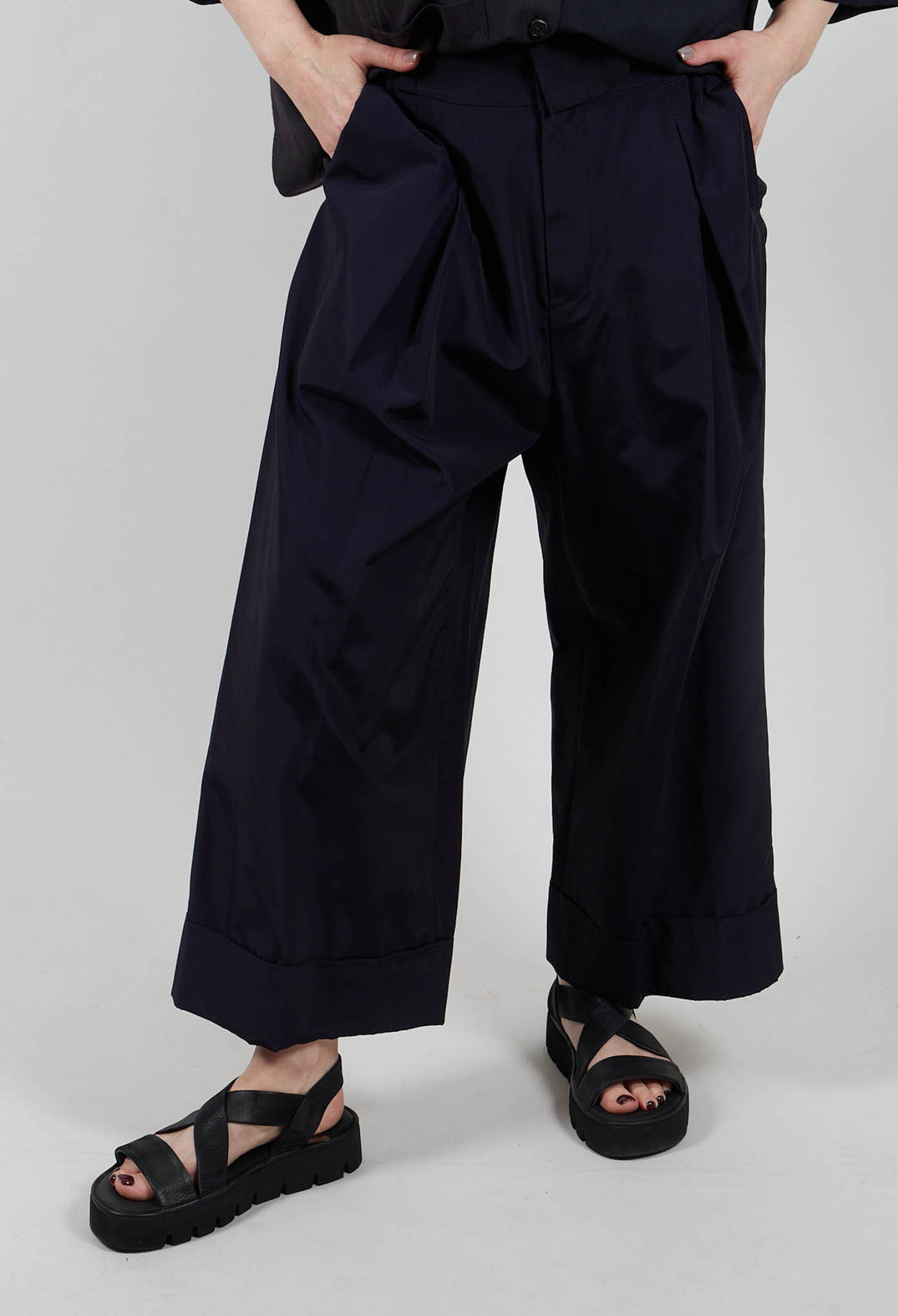 Ankle Hem Trousers in Blue