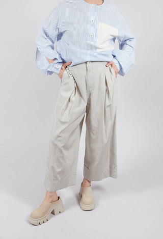 Ankle Hem Trousers in Beige