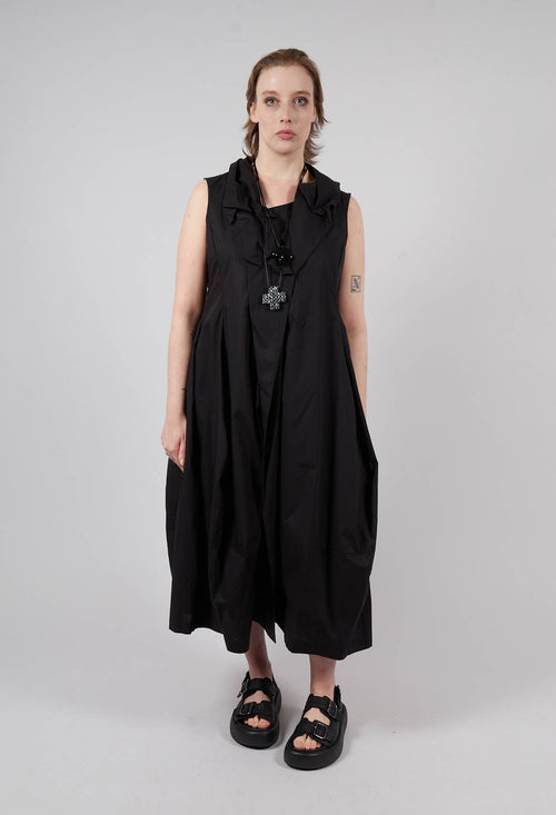 Ruffle Collar Dress in Friday Black