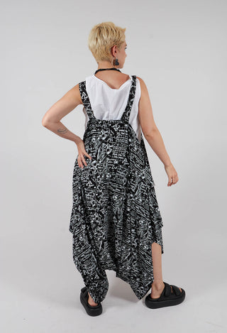 Jumpsuit in Black with White Seregraphy