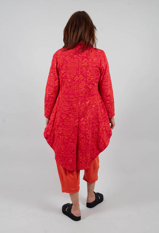 Hi Lo Jacket in Red with Orange Seregraphy