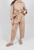Tie Waist Trousers in Beige/White Print