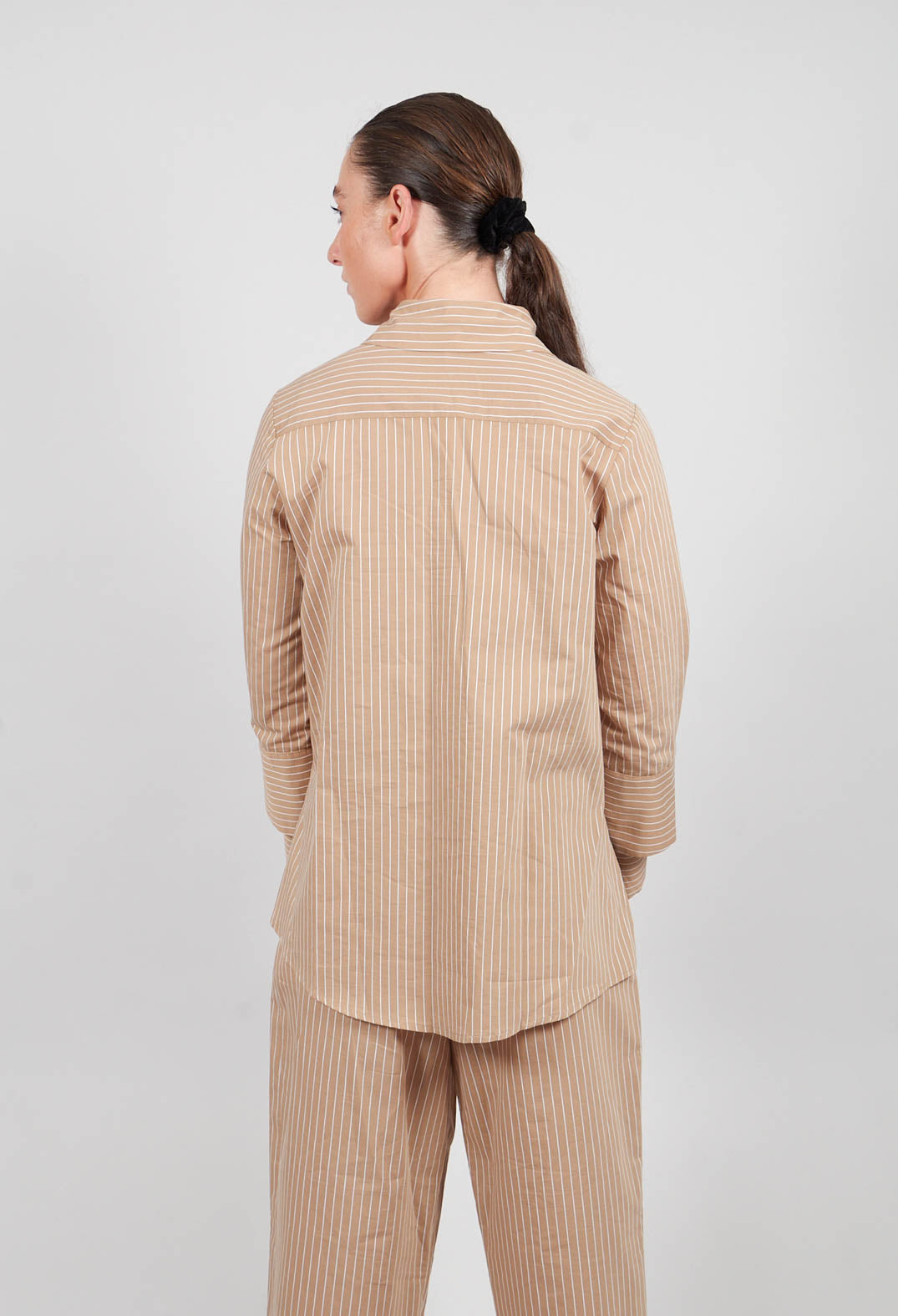 Flower Design Shirt in Beige/White Print