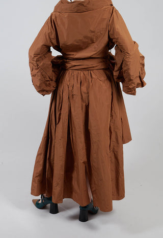 Tie Hem Skirt in Brown