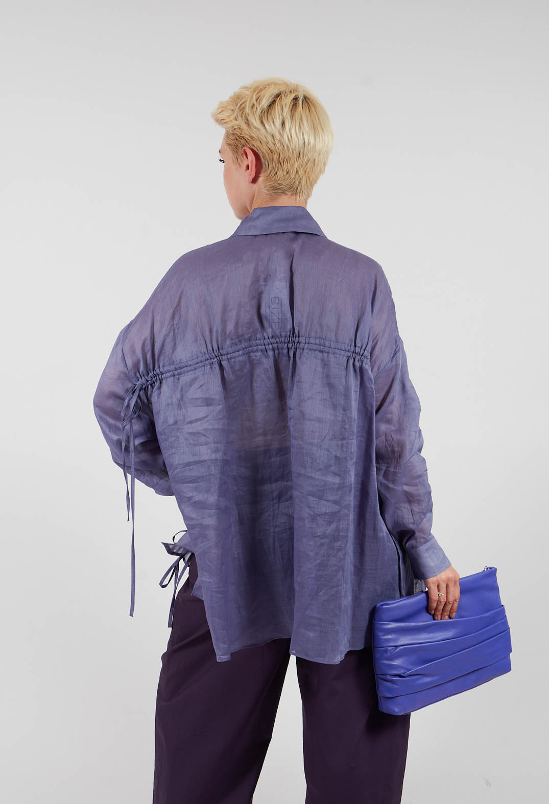 Ruched Shirt in Indigo