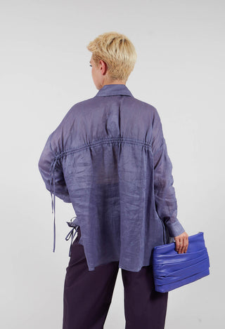 Ruched Shirt in Indigo