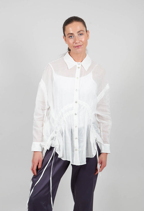 Ruched Shirt in White