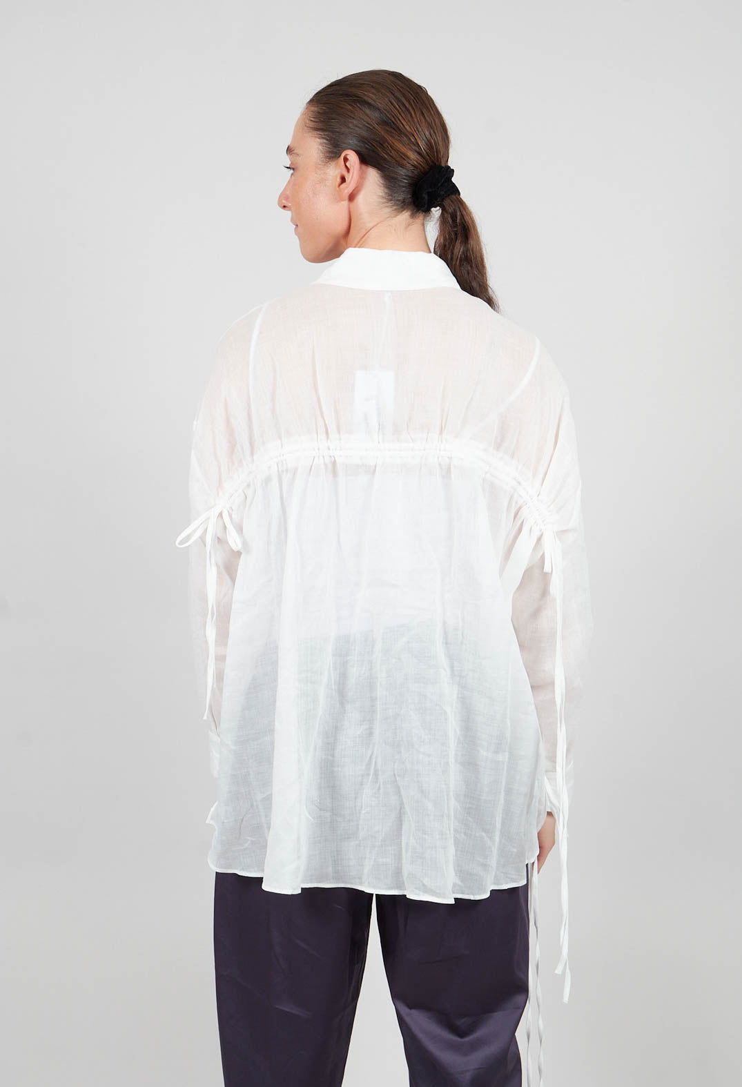 Ruched Shirt in White
