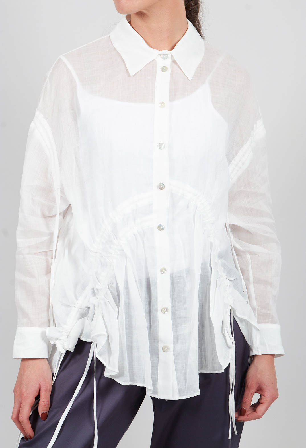 Ruched Shirt in White