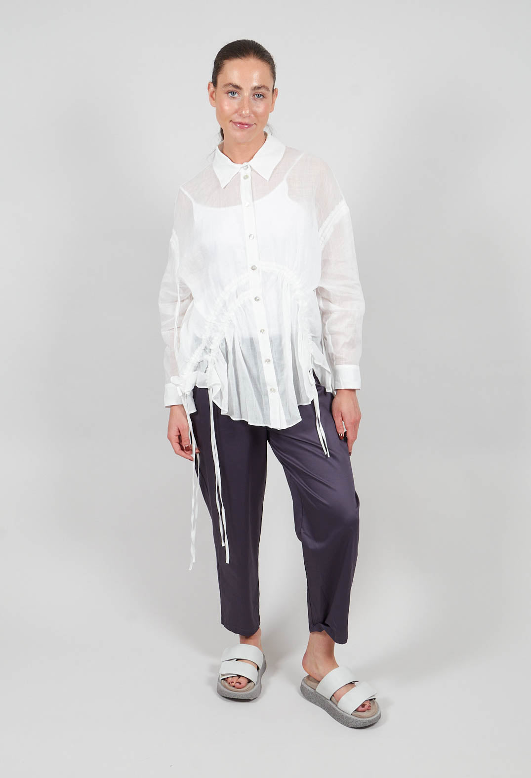 Ruched Shirt in White