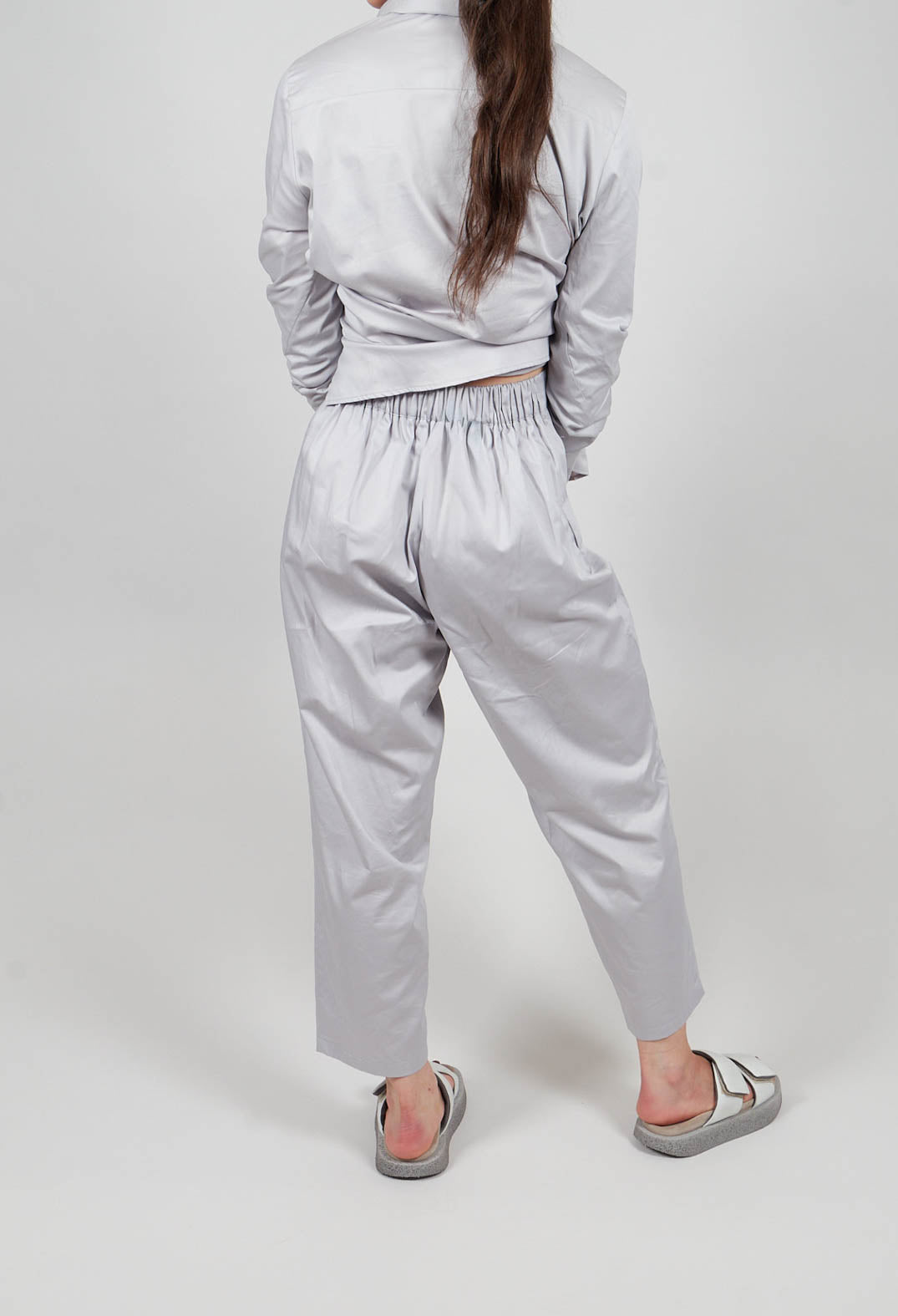 Straight Leg Trouser in Silver