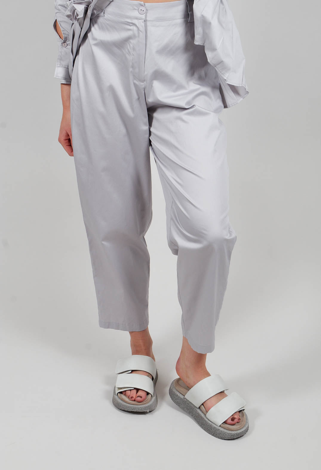 Straight Leg Trouser in Silver