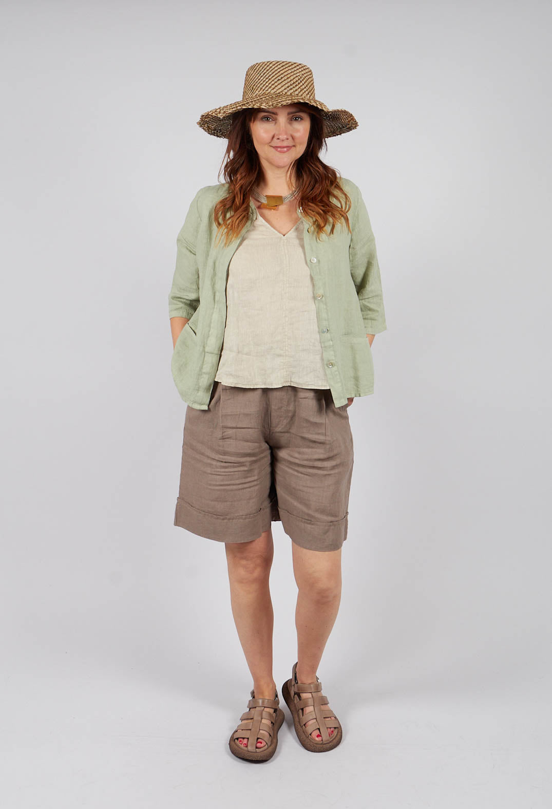 Knee Length Shorts in Fango