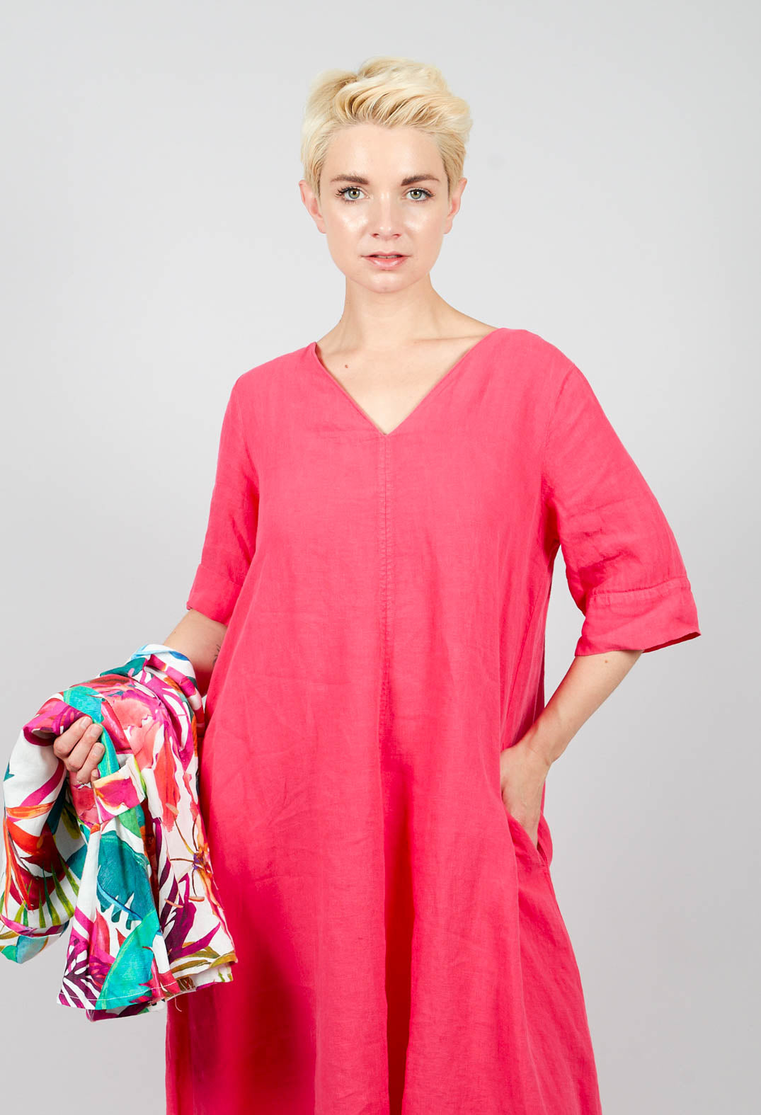 Zaris Dress in Laser Pink