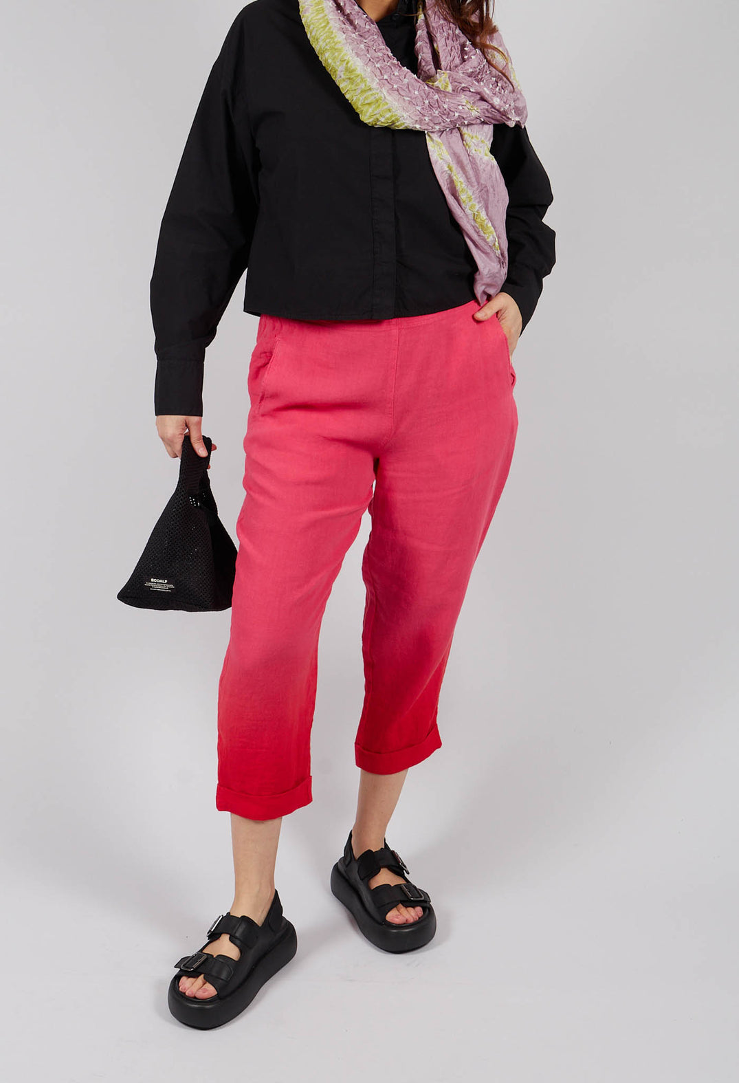 Dip Dyed Geisha Pants in Laser Pink