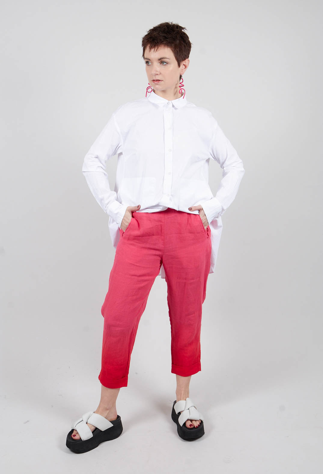 Dip Dyed Geisha Pants in Laser Pink