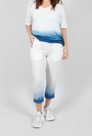 Dip Dyed Geisha Pants in White and Blue