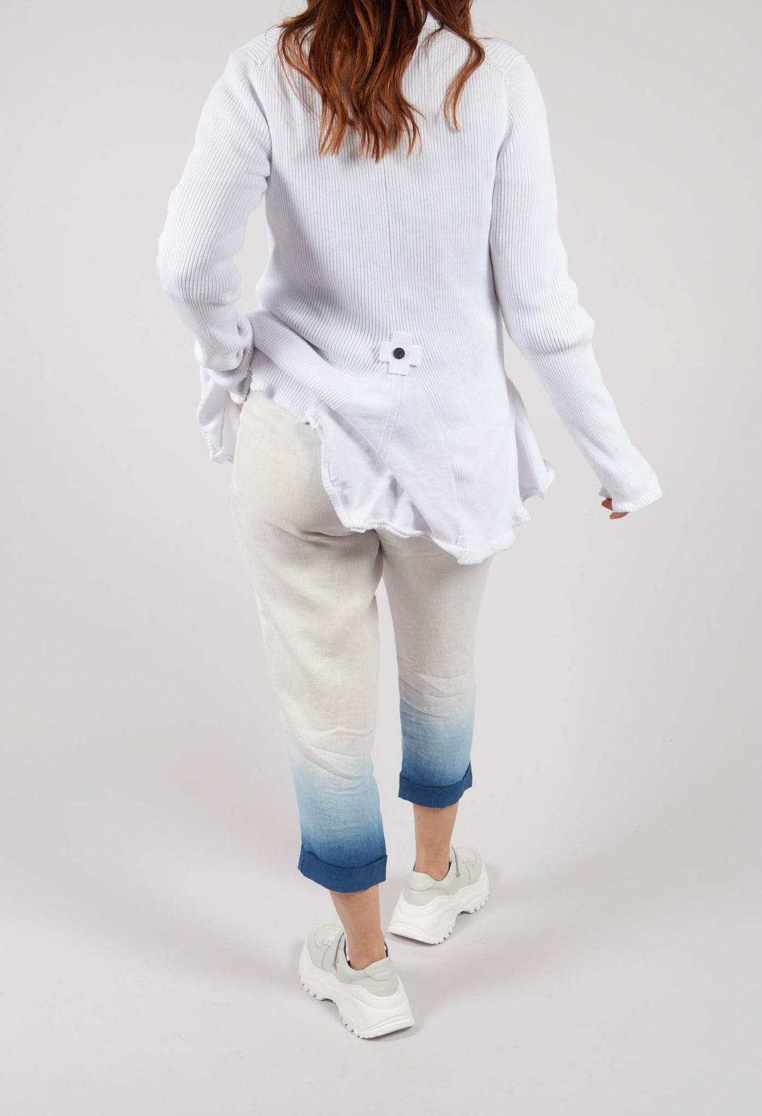 Dip Dyed Geisha Pants in White and Blue