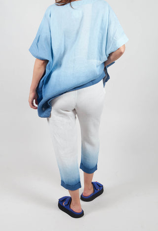 Dip Dyed Geisha Pants in White and Blue