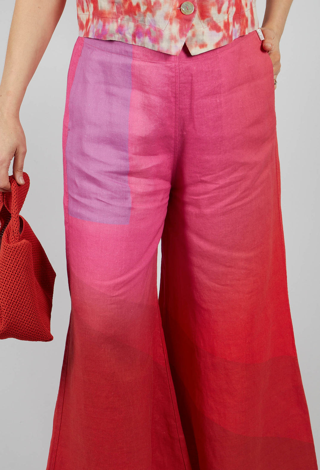 High-Waisted Maki Pants in Bright Red