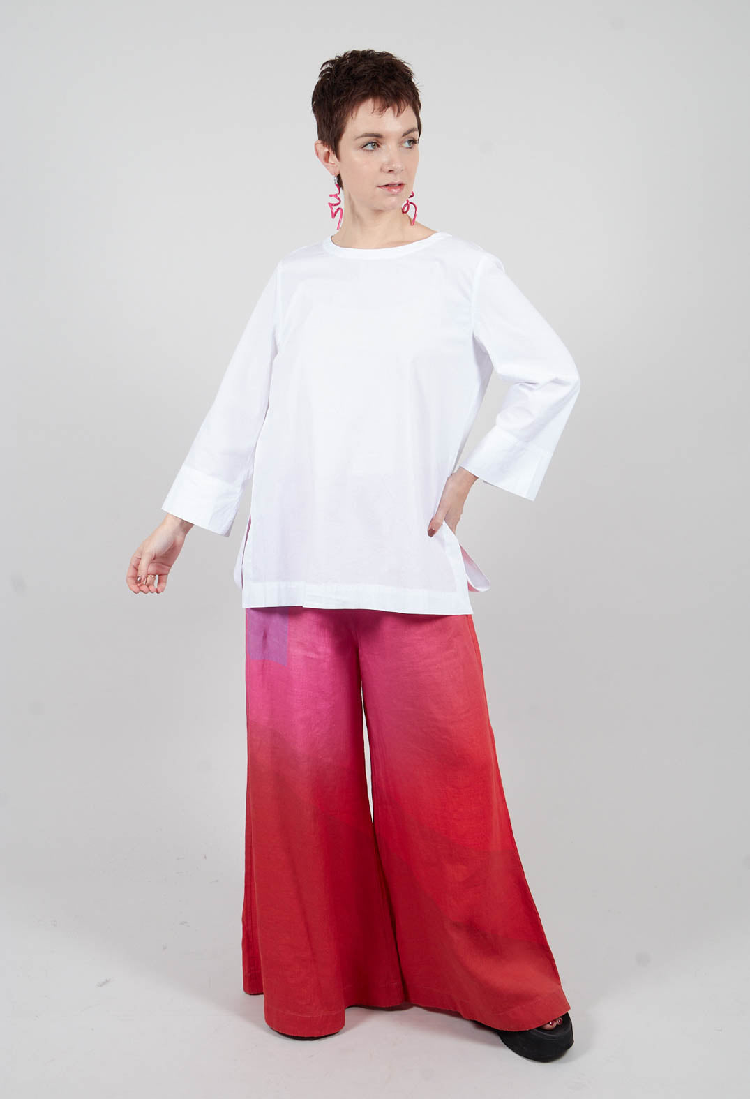 High-Waisted Maki Pants in Bright Red