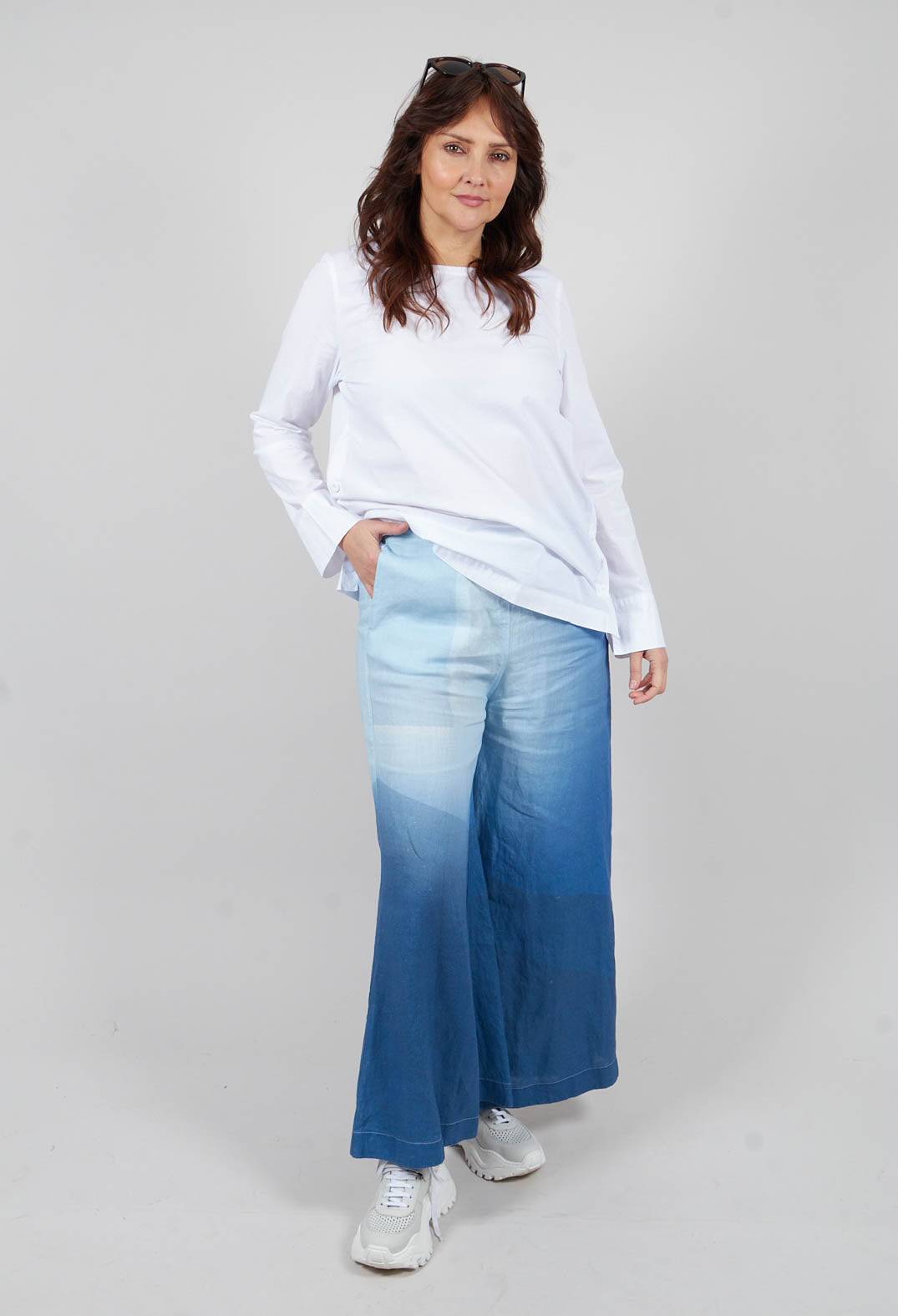 High-Waisted Maki Pants in Eve Blue