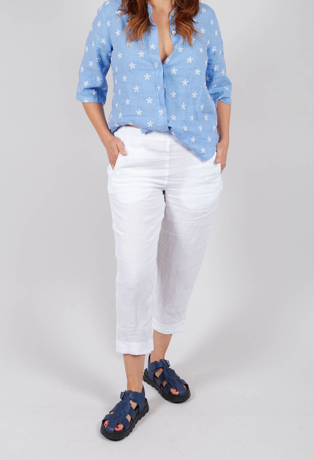 Linen Geisha Pants in White