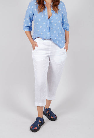 Linen Geisha Pants in White