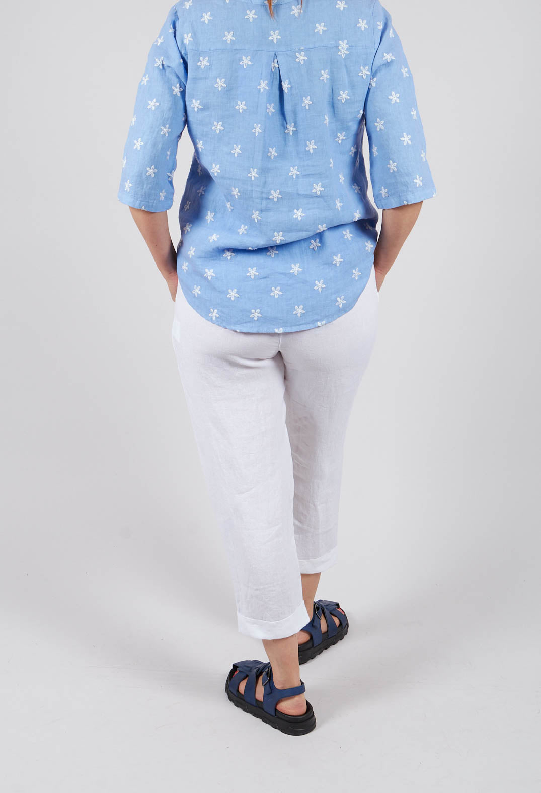 Linen Geisha Pants in White