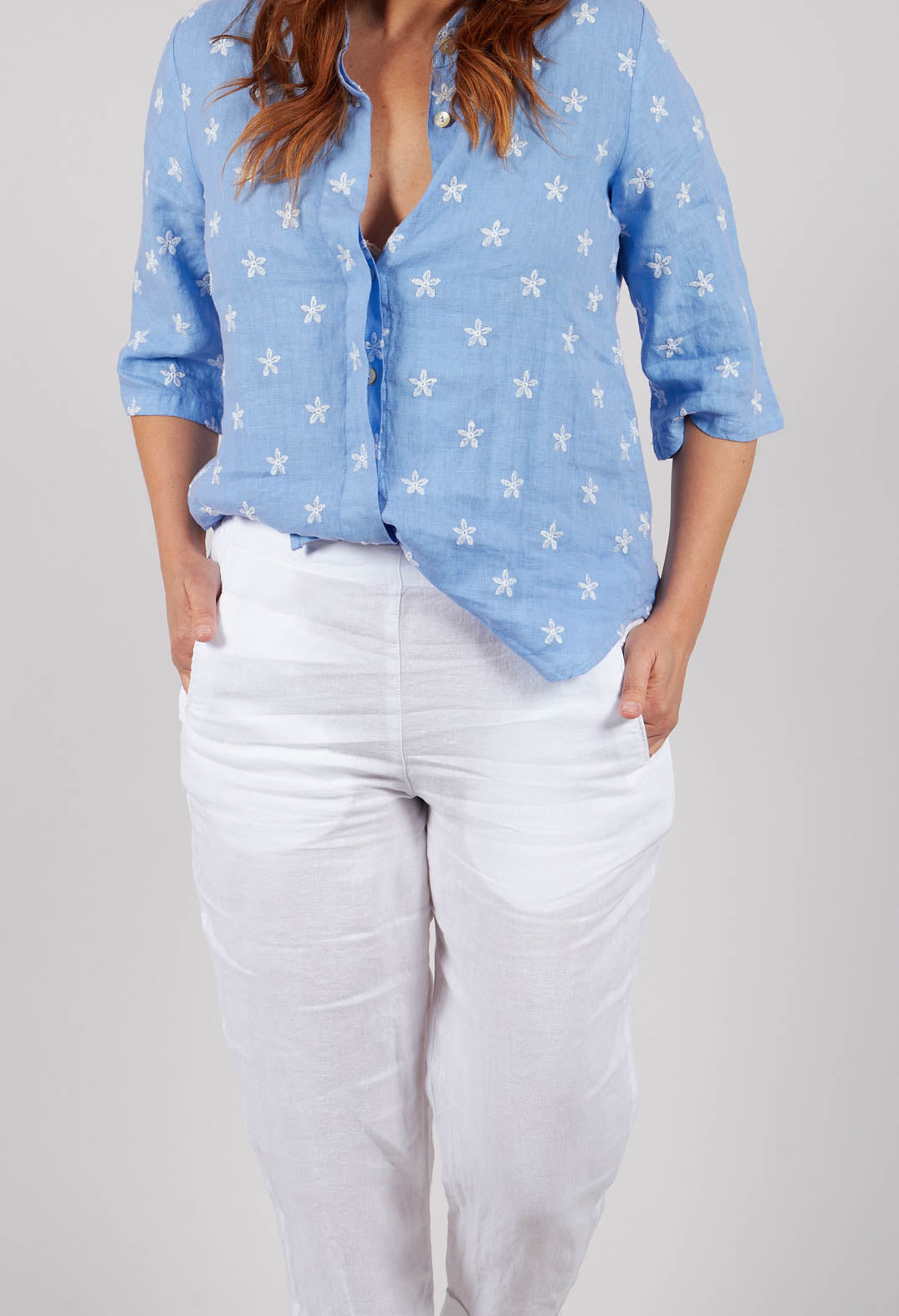 Linen Geisha Pants in White