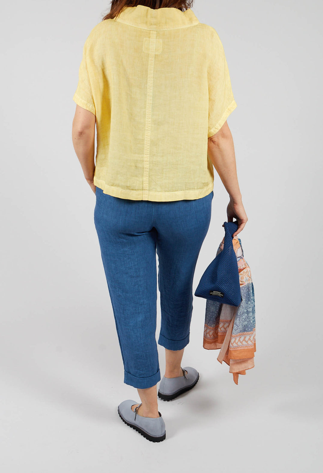 Linen Geisha Pants in Eve Blue