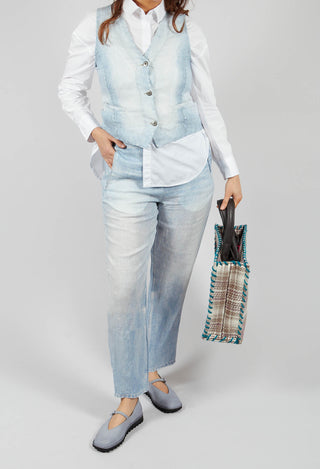 Long Geishan Pants in Bleach Denim
