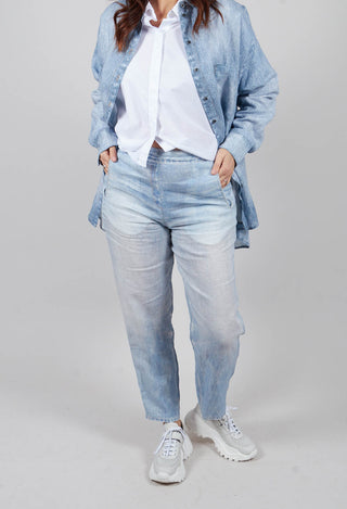 Long Geishan Pants in Bleach Denim