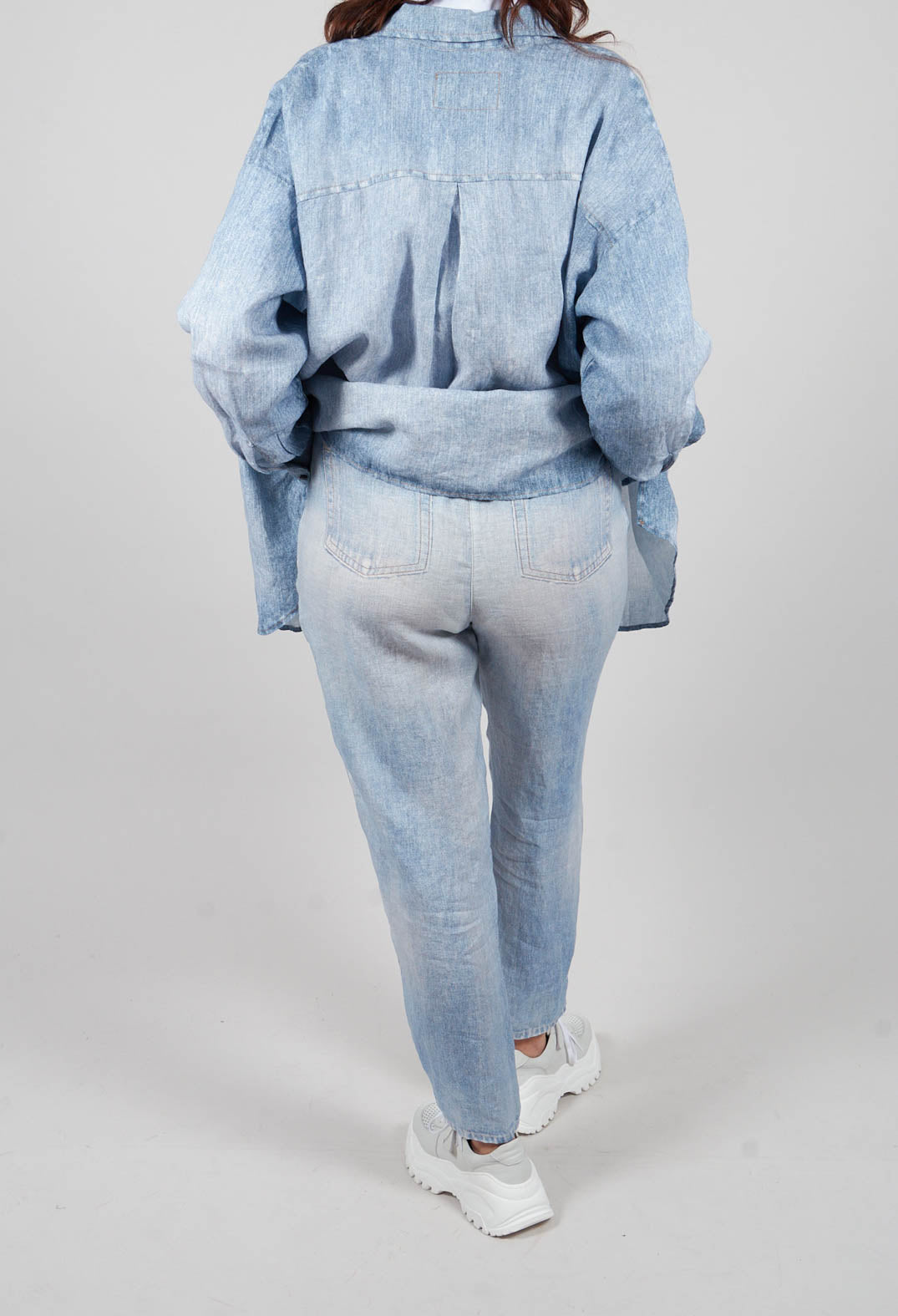 Long Geishan Pants in Bleach Denim