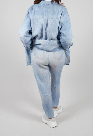 Long Geishan Pants in Bleach Denim