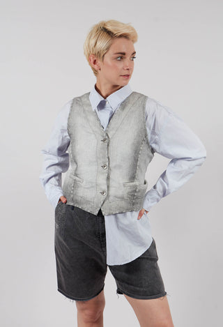 Kazmar Vest in Grey Denim