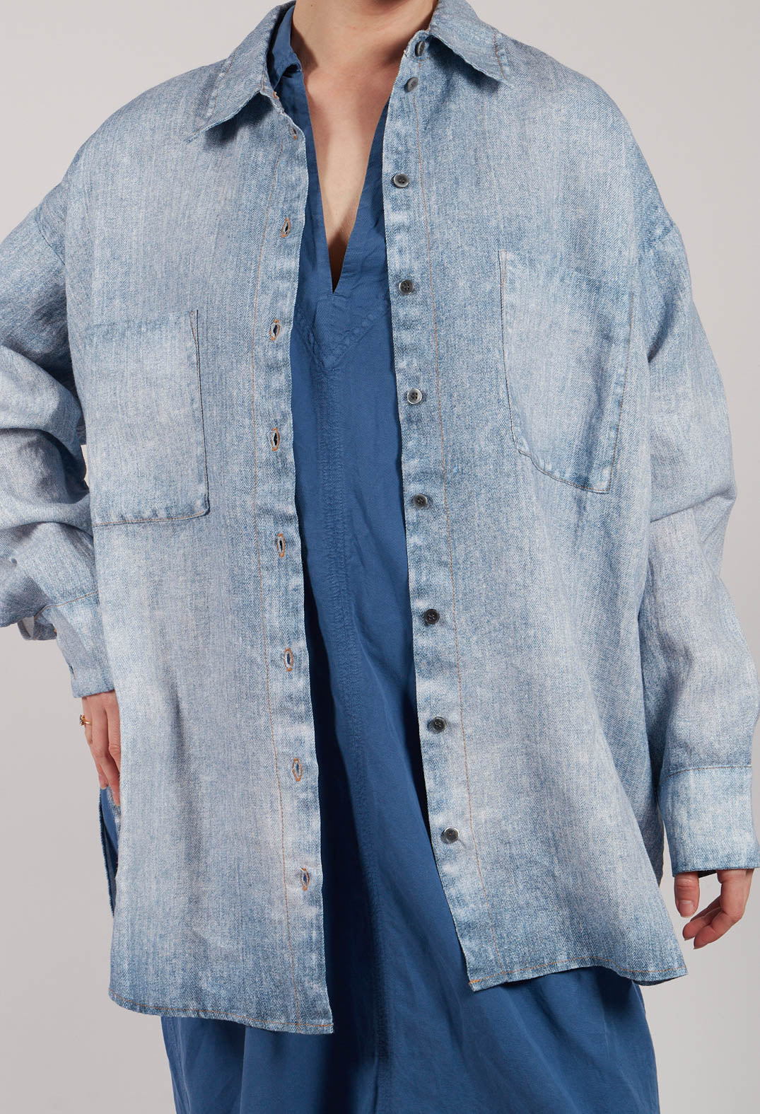 Kabo Blouse in Blue Denim