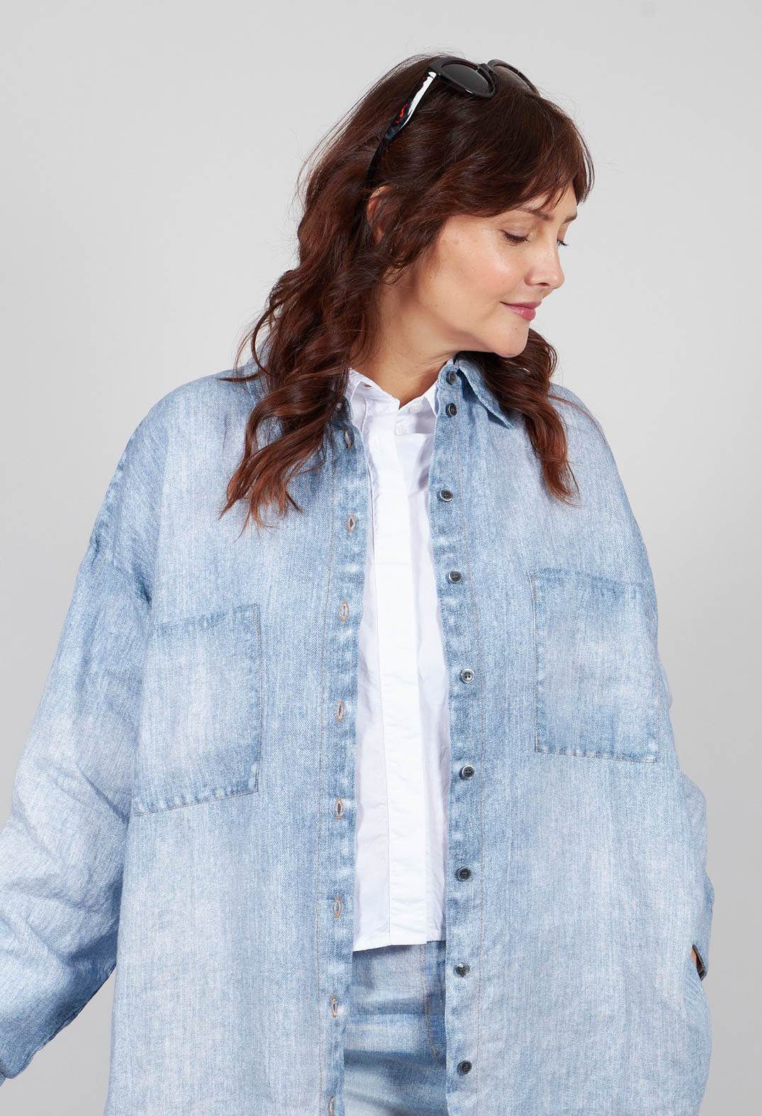 Kabo Blouse in Blue Denim