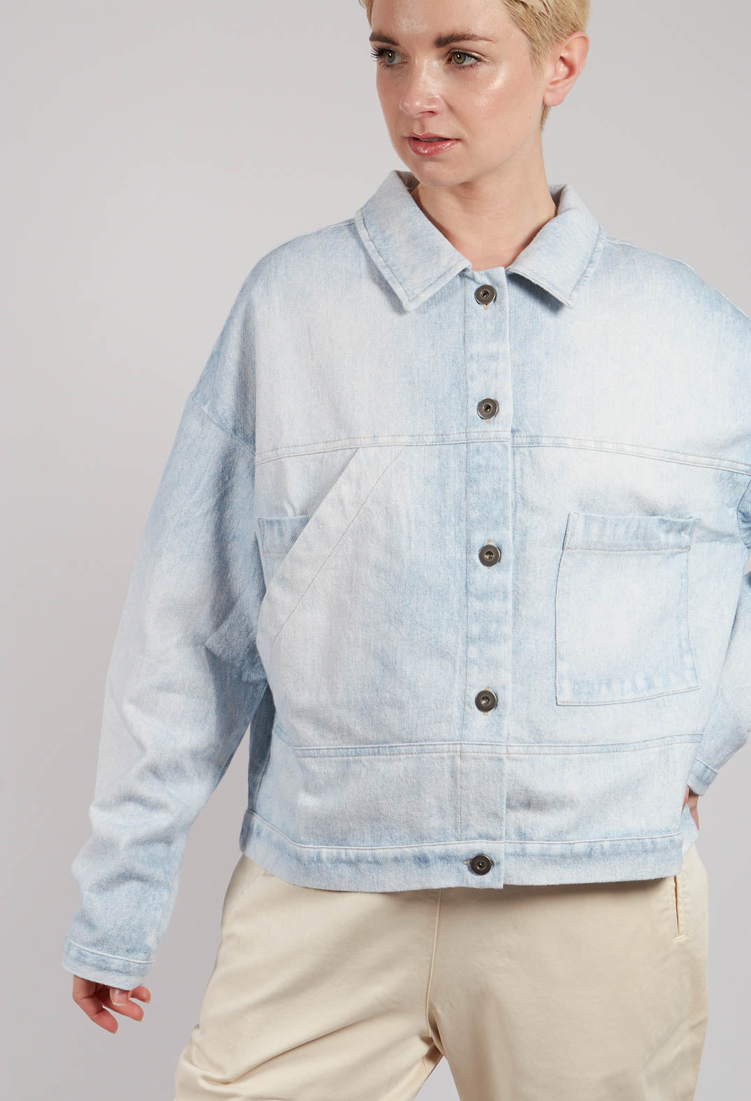 Egoda Jacket in Bleach Denin