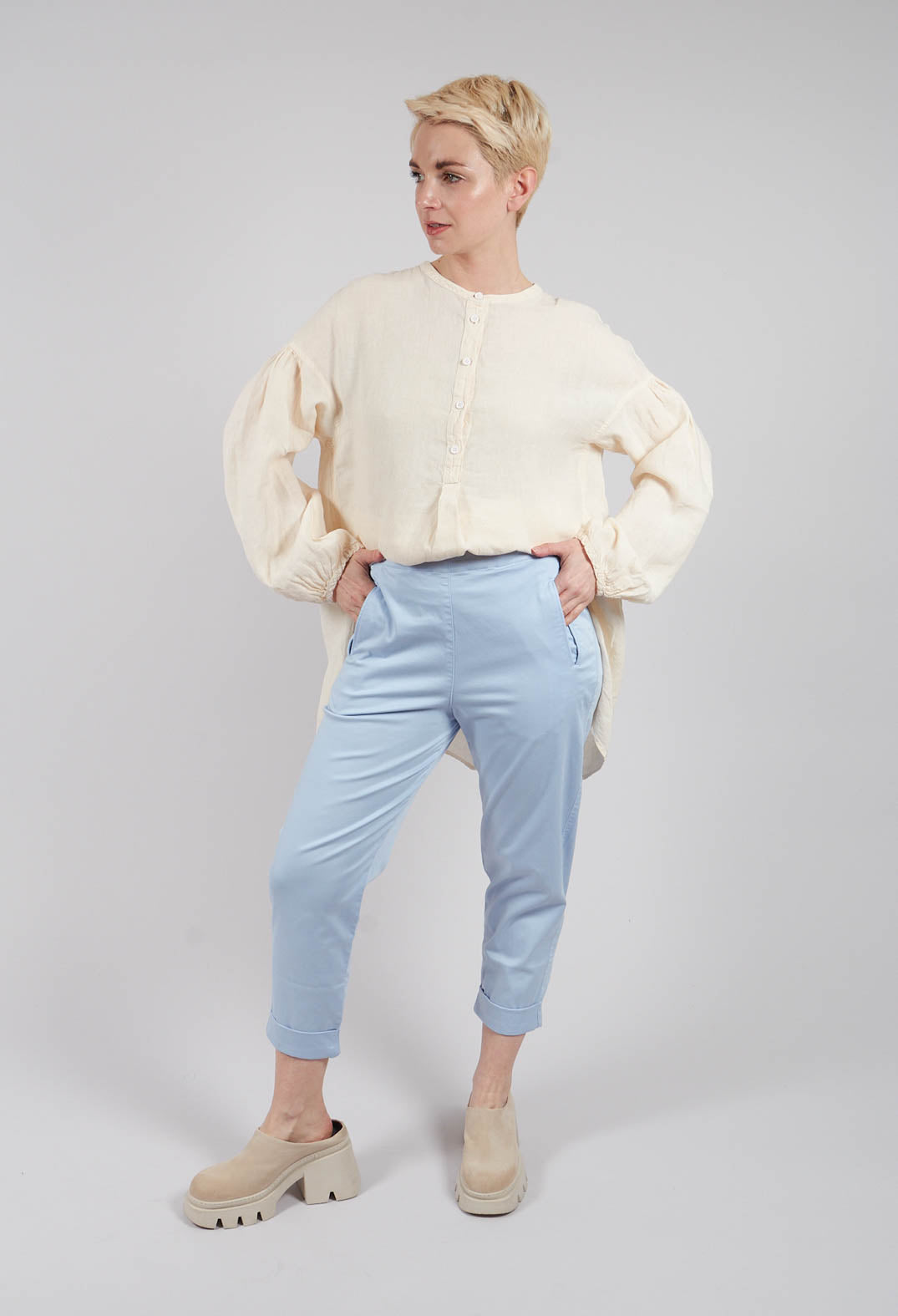 Geisha Pants in Ciel