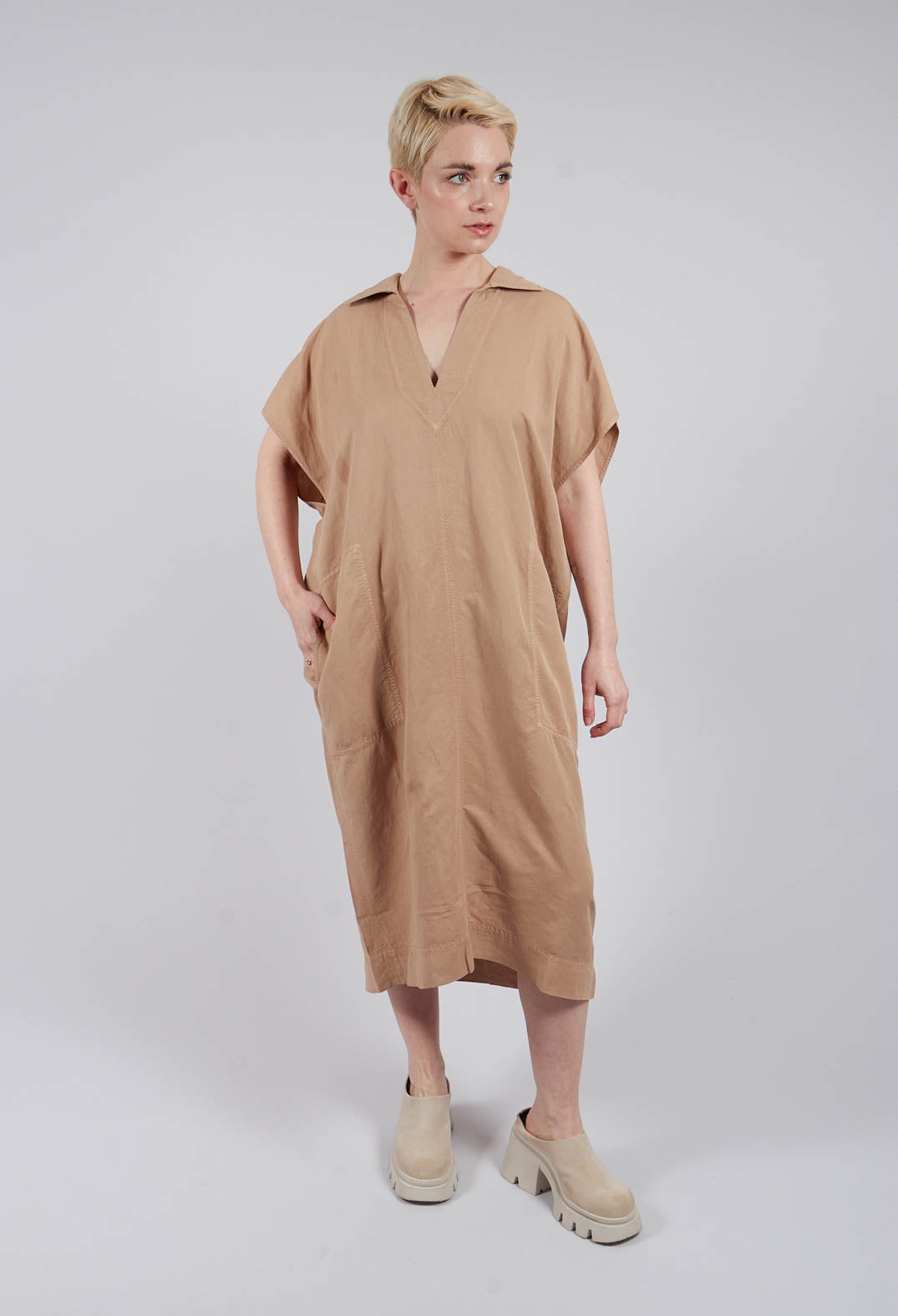 Dualani Dress in Tan