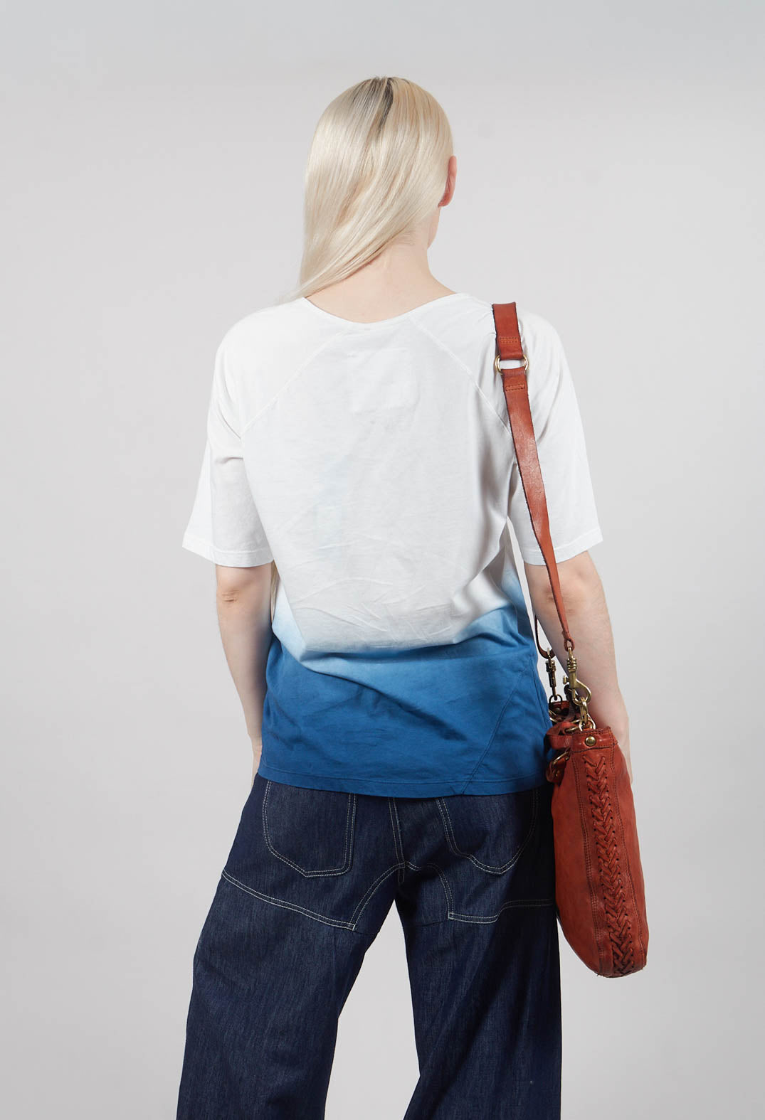 Rike Top in Undyed and Blue