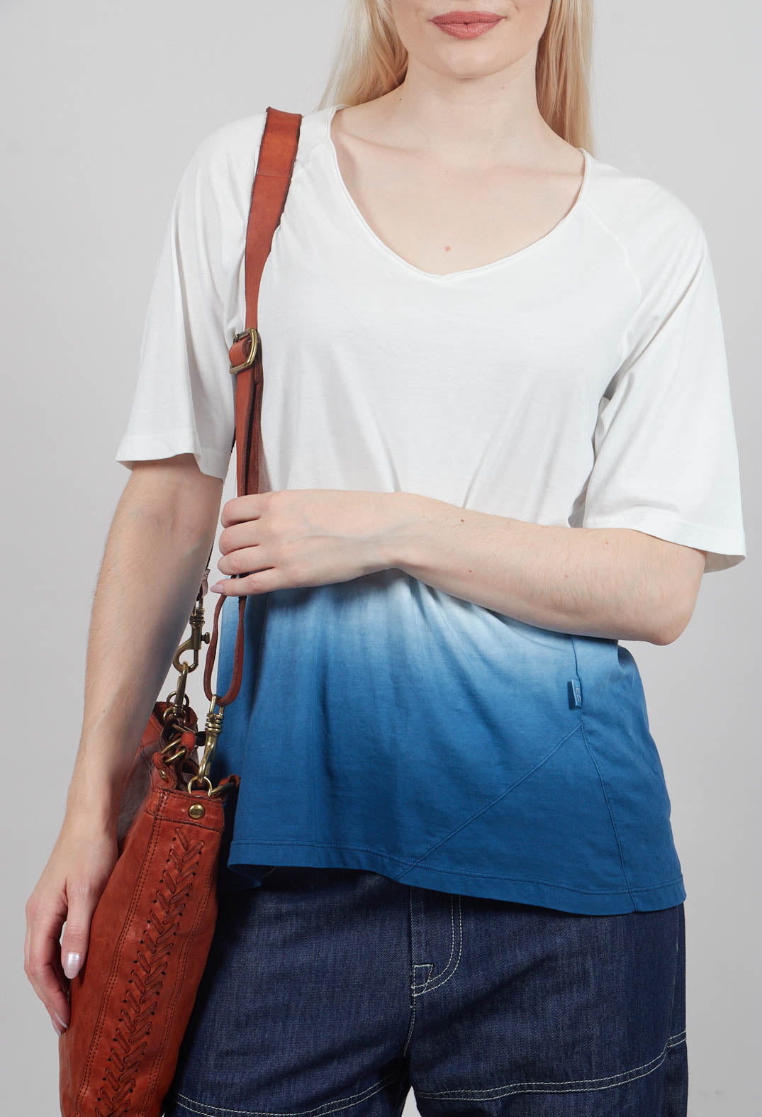 Rike Top in Undyed and Blue