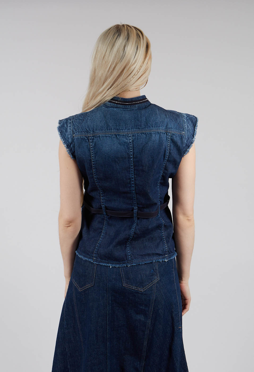 Raise Up Waistcoat in Denim Blue