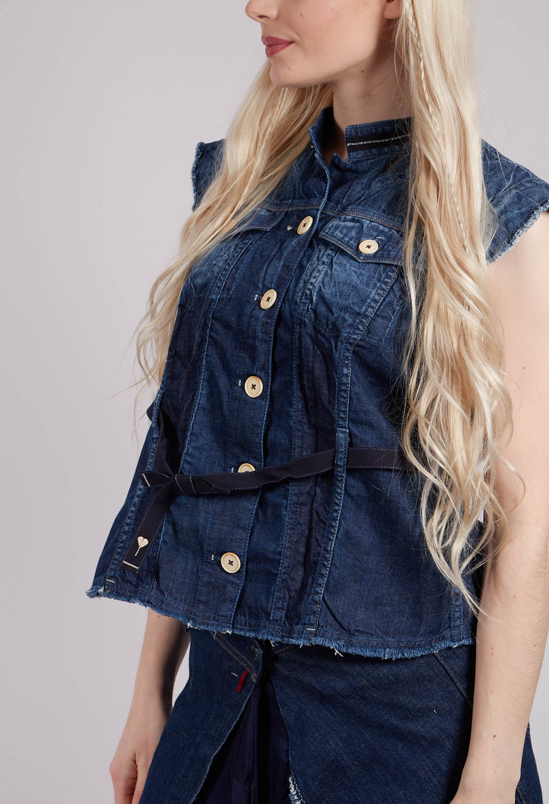 Raise Up Waistcoat in Denim Blue