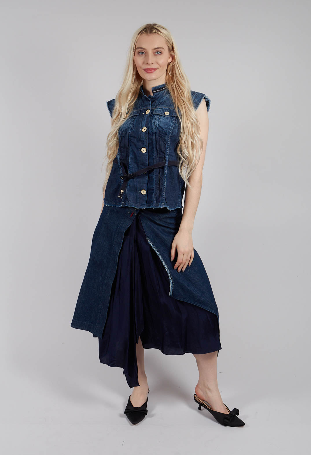 Raise Up Waistcoat in Denim Blue
